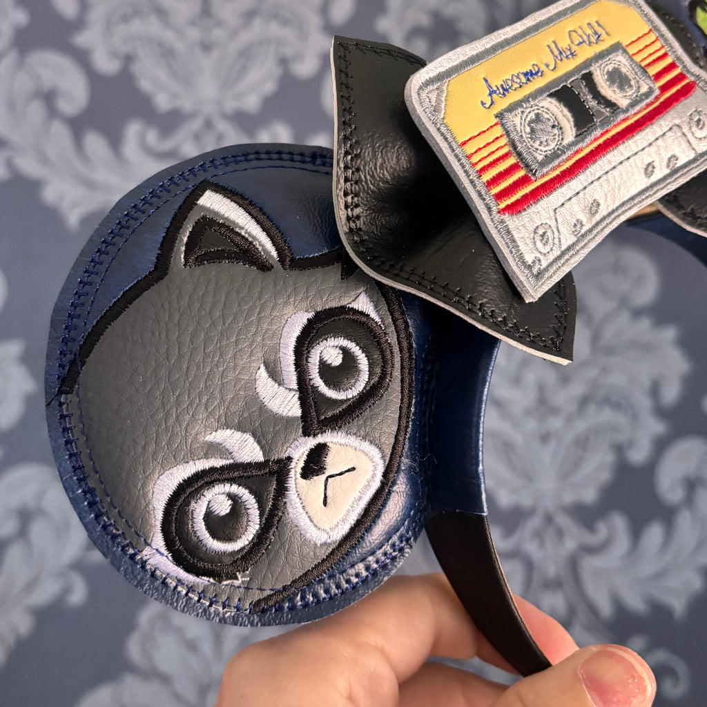 Awesome Mix Racoon and Plant ear headband