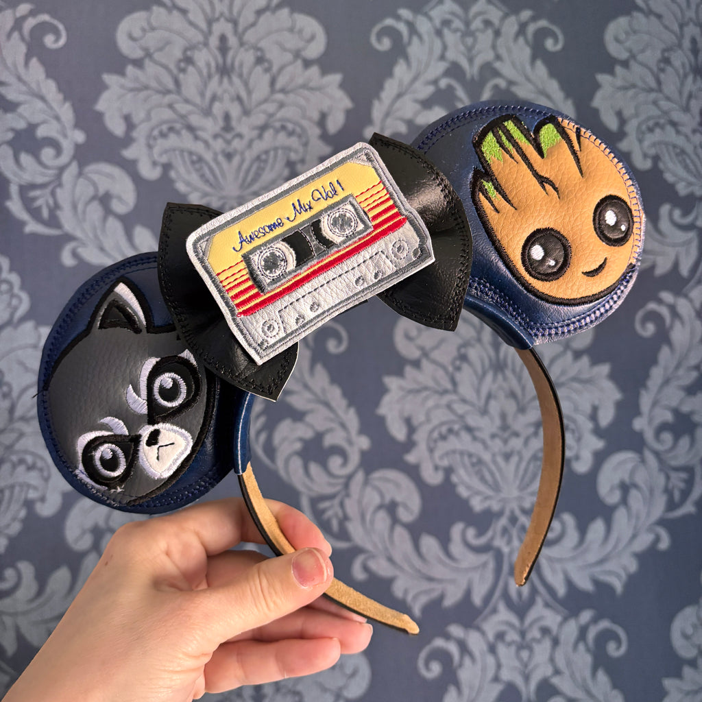 Awesome Mix Racoon and Plant ear headband