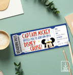 Captain Mickey Boarding Pass Cruise Reveal Gift.