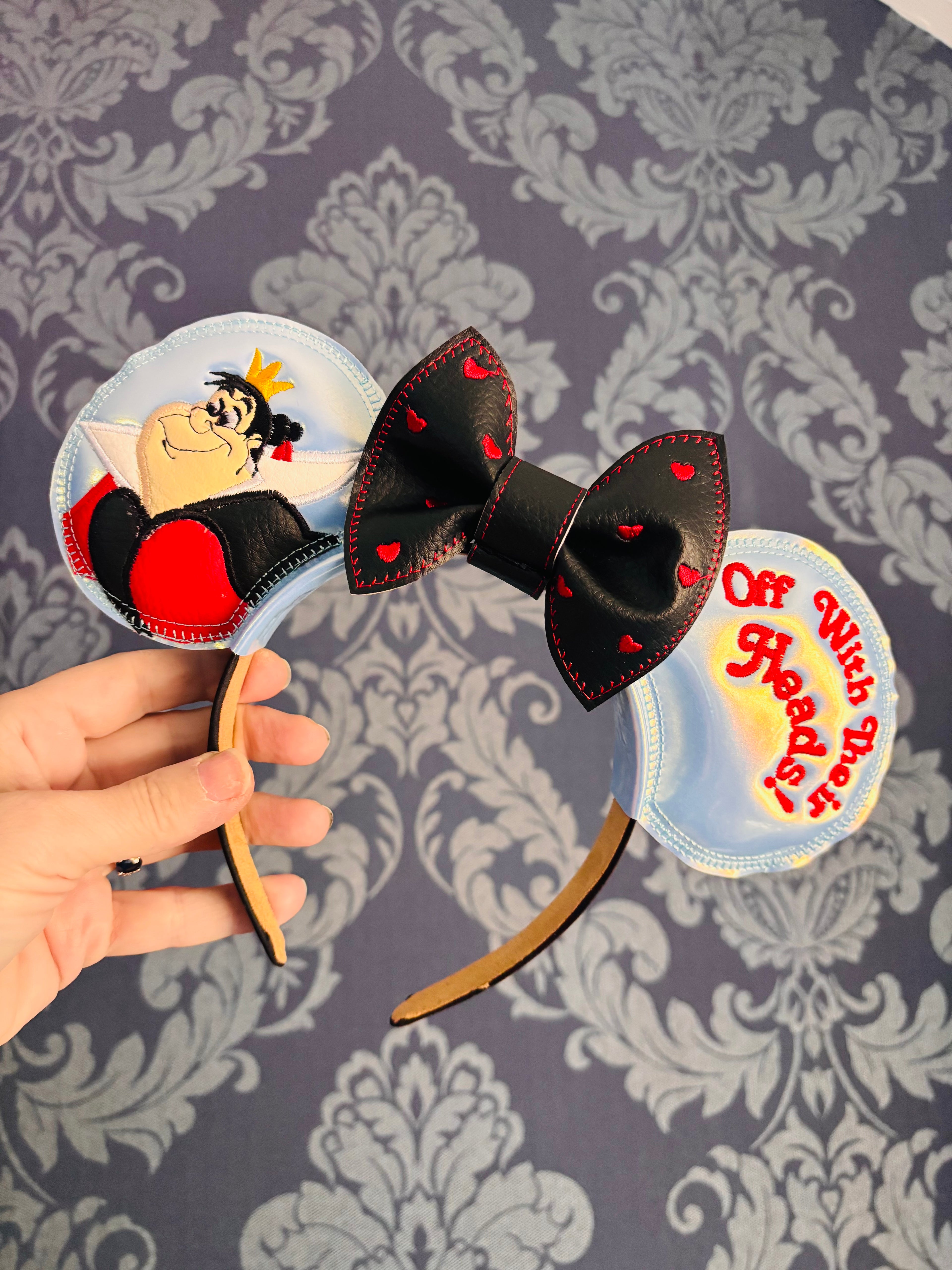Off With Their Heads! Queen of Hearts themed ear headband