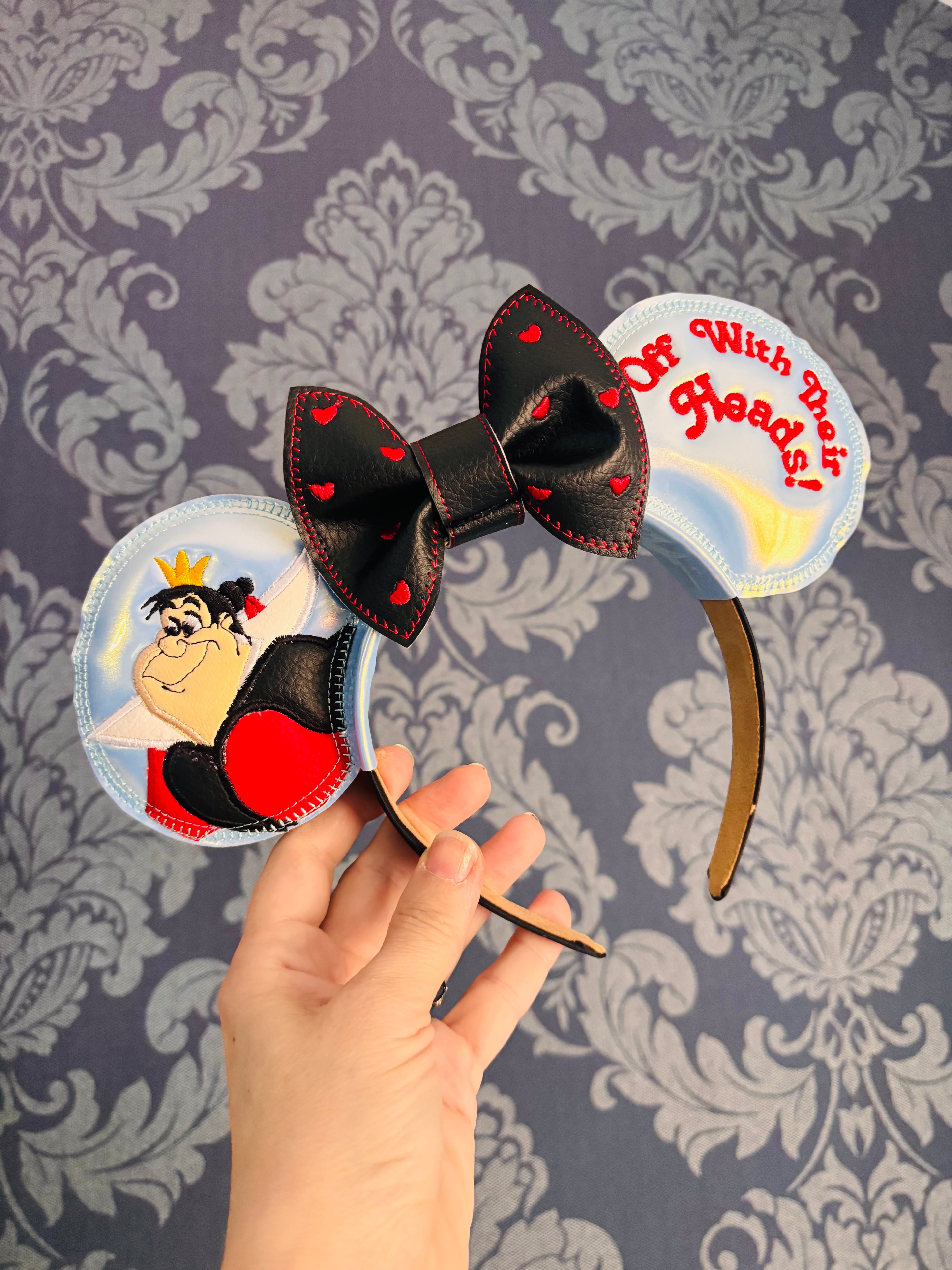 Off With Their Heads! Queen of Hearts themed ear headband