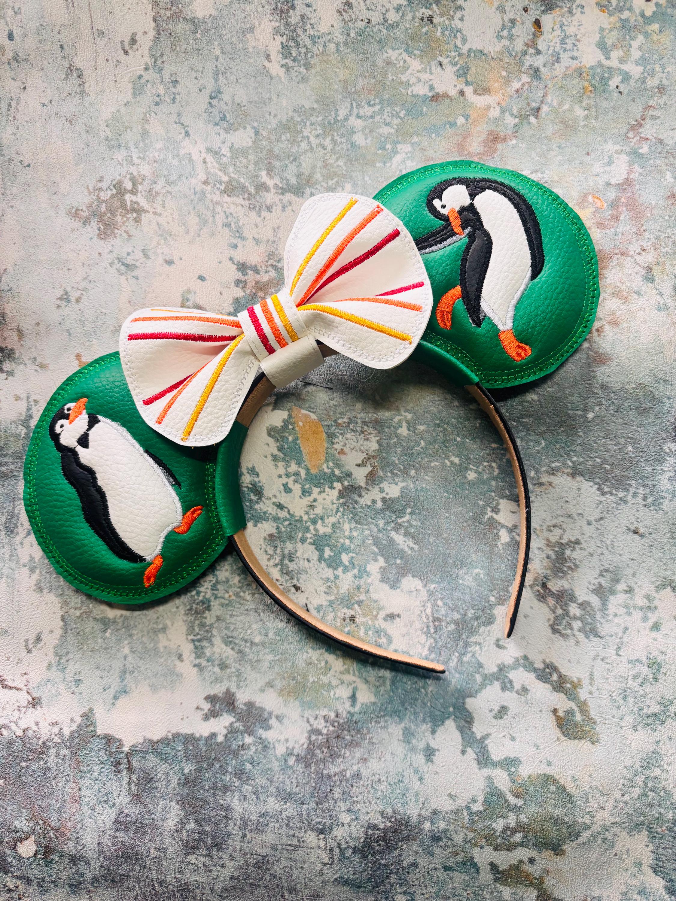 Jolly Holiday Penguins ear headband