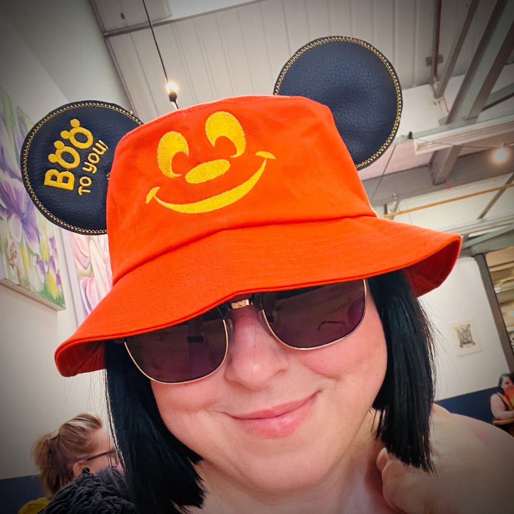Mouse Jack O'Lantern Eared Bucket Hat