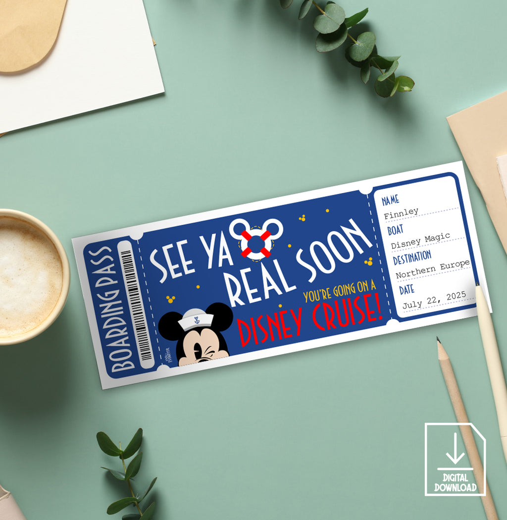See Ya Real Soon Cruise Reveal Boarding Pass Gift