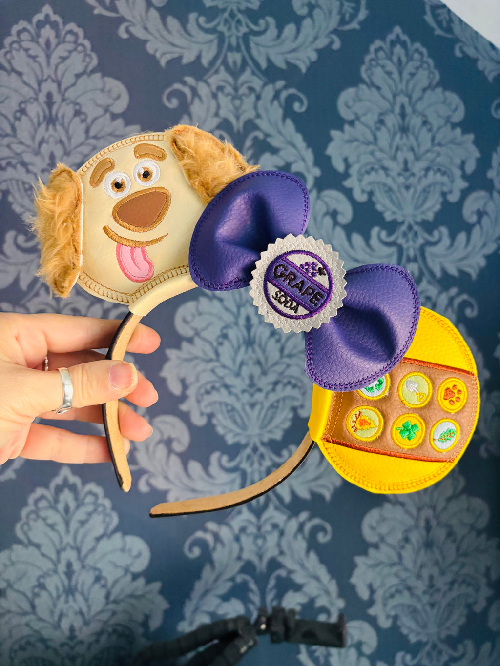 Doug and Wilderness Badges. UP inspired ear headband