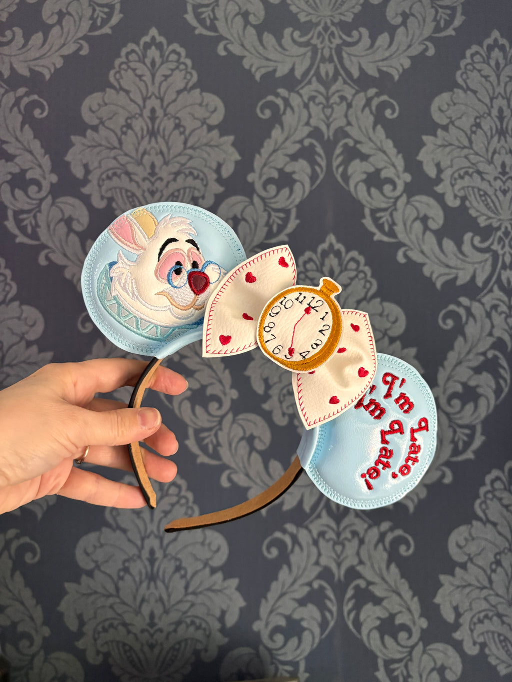 I’m Late, I’m Late! White Rabbit themed ear headband